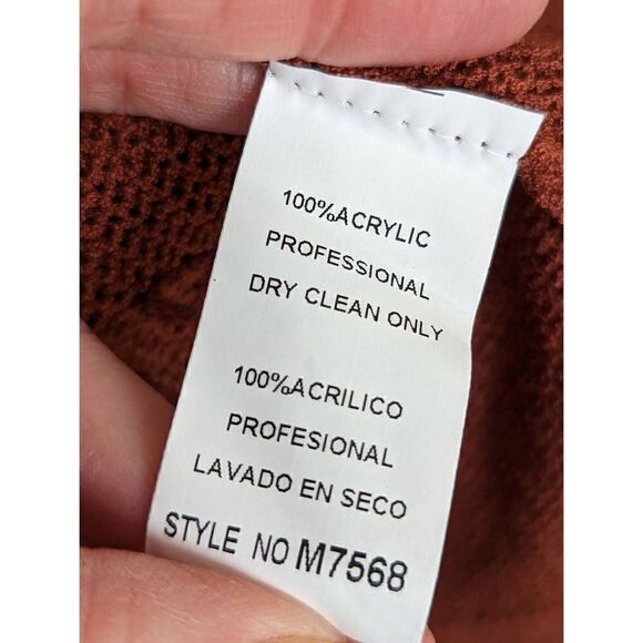 Monoreno Women Rust Brown Floral Embroidered Sweater Size Large - Picture 12 of 14